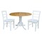 International Concepts 42 in. Dual Drop Leaf Table with 2  Ladder Back Dining Chairs - 3 Piece Dining Set K02-42DP-C08-2P - alternate 1